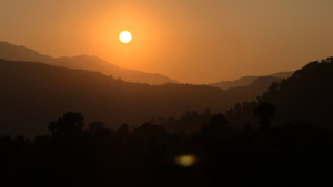coucher de soleil sur Bardia